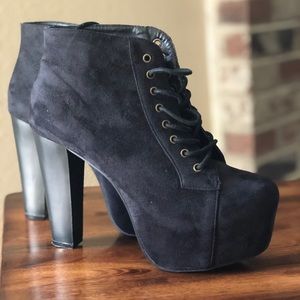 Black Velvet ankle heels